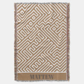 Modernes Personalisiert-braunes Labyrinth-Muster Decke (Vorderseite Vertikal)