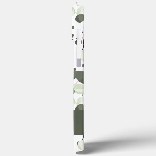 Modernes Personalisiert Chic-grünes Eukalyptus-Mus Case-Mate iPhone Hülle (Rückseite / Links)