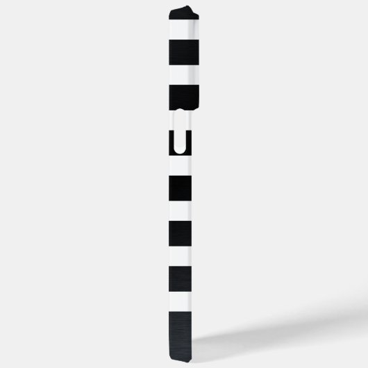 Modernes Personalisiert gestreiftes Schwarz/Weiß Case-Mate iPhone Hülle (Rückseite / Rechts)