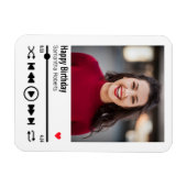 Modernes Personalisiert Happy Birthday Foto Magnet (Horizontal)