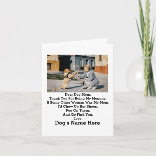 Modernes Personalisiert Hunde Mama Mothers Day Fot Karte (Vorderseite)