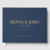 Modernes Personalisiert mit Name Hochzeitsempfang Gästebuch (Vorderseite)