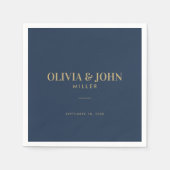 Modernes Personalisiert mit Name Hochzeitsempfang Serviette (Vorderseite)