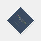 Modernes Personalisiert mit Name Hochzeitsempfang Serviette (Ecke)