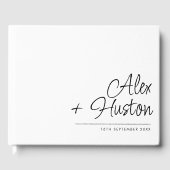 Modernes Personalisiert mit Name Kalligrafie Hochz Gästebuch (Vorderseite)