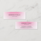 Modernes Personalisiert rosa, elegantes Template Mini Visitenkarte (Vorne/Hinten)
