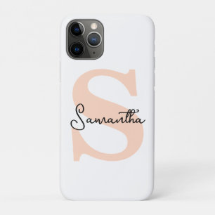 Modernes Personalisiert rosa Monogramm, elegant Case-Mate iPhone Hülle