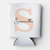 Modernes Personalisiert rosa Monogramm, elegant Dosenkühler (Vorderseite)