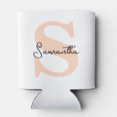 Modernes Personalisiert rosa Monogramm, elegant Dosenkühler (Rückseite)