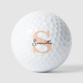 Modernes Personalisiert rosa Monogramm, elegant Golfball (Vorderseite)