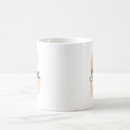 Modernes Personalisiert rosa Monogramm, elegant Kaffeetasse (Mittel)