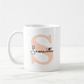 Modernes Personalisiert rosa Monogramm, elegant Kaffeetasse (Links)