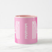 Modernes, Personalisiert rosa Monogramm Tasse (Zentrum)