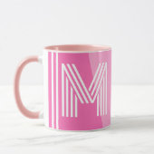 Modernes, Personalisiert rosa Monogramm Tasse (Links)