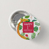Modernes Personalisiert tropisches Button (Vorne & Hinten)