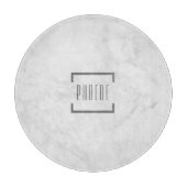 Modernes Personalisierter Name Graue Marmormuster Schneidebrett (Vorderseite)