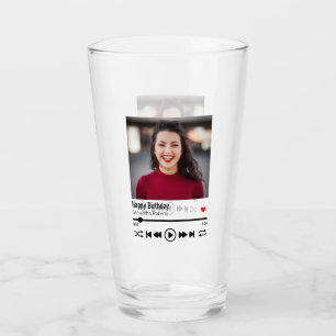 Modernes Personalisierter Name Happy Birthday Foto Glas