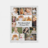 Modernes Personalisiertes 16-Foto Collage Gray Fleecedecke (Vorderseite)