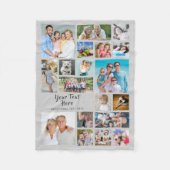 Modernes Personalisiertes 19-Foto Collage Gray Fleecedecke (Vorderseite)