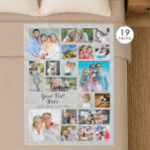 Modernes Personalisiertes 19-Foto Collage Gray Fleecedecke