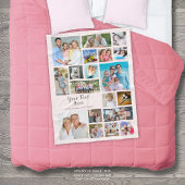Modernes Personalisiertes 19-Foto Collage Pink Gra Fleecedecke