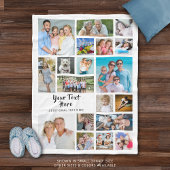 Modernes Personalisiertes 19-Foto Collage White Fleecedecke