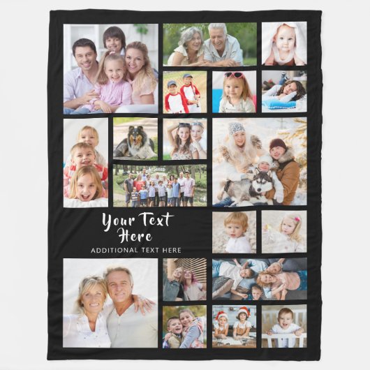 Modernes Personalisiertes 19-Foto Collage Your Col Fleecedecke (Vorderseite)