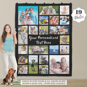 Modernes Personalisiertes 19-Foto Collage Your Col Fleecedecke