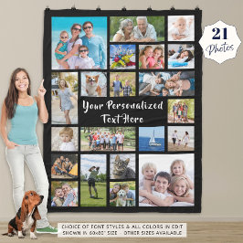 Modernes Personalisiertes 21-Foto Collage Your Col Fleecedecke