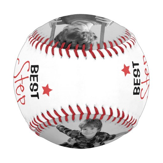 Modernes Personalisiertes 2-Foto Collage Bester St Baseball (Rückseite)