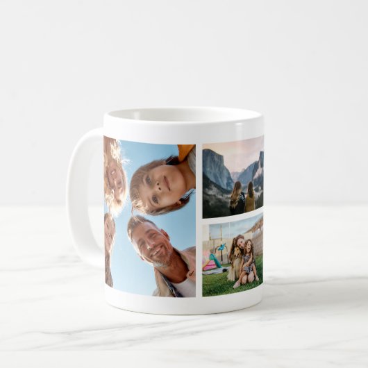 Modernes Personalisiertes 4-Fotomaterial Kaffeetasse (Vorderseite Links)