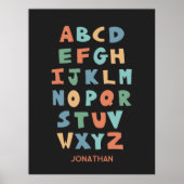 Modernes Personalisiertes ABC Alphabet-Klassenzimm Poster (Vorne)