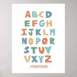 Modernes Personalisiertes ABC Alphabet-Klassenzimm Poster