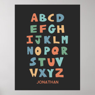 Modernes Personalisiertes ABC Alphabet-Klassenzimm Poster