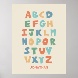 Modernes Personalisiertes ABC Alphabet-Klassenzimm Poster
