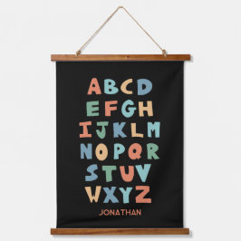 Modernes Personalisiertes ABC Alphabet-Klassenzimm Wandteppich Mit Holzrahmen