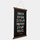Modernes Personalisiertes ABC Alphabet-Klassenzimm Wandteppich Mit Holzrahmen (Gewinkelt)