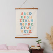 Modernes Personalisiertes ABC Alphabet-Klassenzimm Wandteppich Mit Holzrahmen (Schlafzimmer)