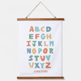 Modernes Personalisiertes ABC Alphabet-Klassenzimm Wandteppich Mit Holzrahmen