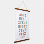 Modernes Personalisiertes ABC Alphabet-Klassenzimm Wandteppich Mit Holzrahmen (Gewinkelt)