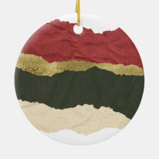 Modernes Personalisiertes Baby's First Christmas F Keramik Ornament (Hinten)