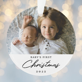 Modernes Personalisiertes Baby's First Christmas F Ornament