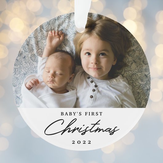 Modernes Personalisiertes Baby's First Christmas F Ornament