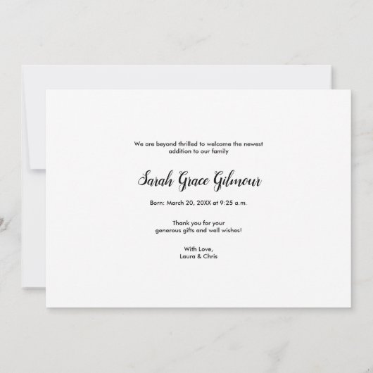 Modernes Personalisiertes Black Script Kinderdusch (Rückseite)