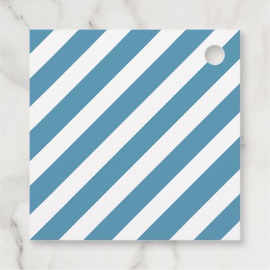 Modernes Personalisiertes Blau und Gold Hanukkah Geschenkanhänger (Rückseite)