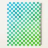 Modernes Personalisiertes Blau und Grüne Checkered Planer (Rückseite)