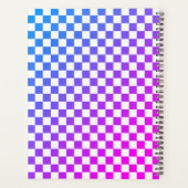 Modernes Personalisiertes Blau und Rosa Checkered Planer (Rückseite)