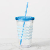 Modernes, Personalisiertes blaues Muster - elegant Acryltrinkbecher (Rückseite)