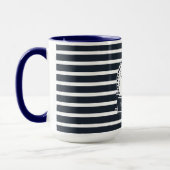Modernes Personalisiertes blaues Schiff Tasse (Links)