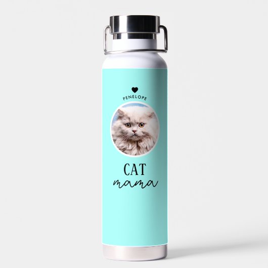 Modernes Personalisiertes Cat Mama Individuelle Na Trinkflasche (Rückseite)